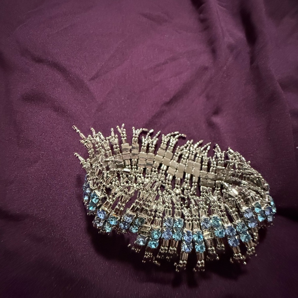 Rhinestone Blue Crystal Statement Brooch